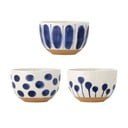 Białe/niebieskie kamionkowe miski zestaw 3 szt. 500 ml Linora – Bloomingville