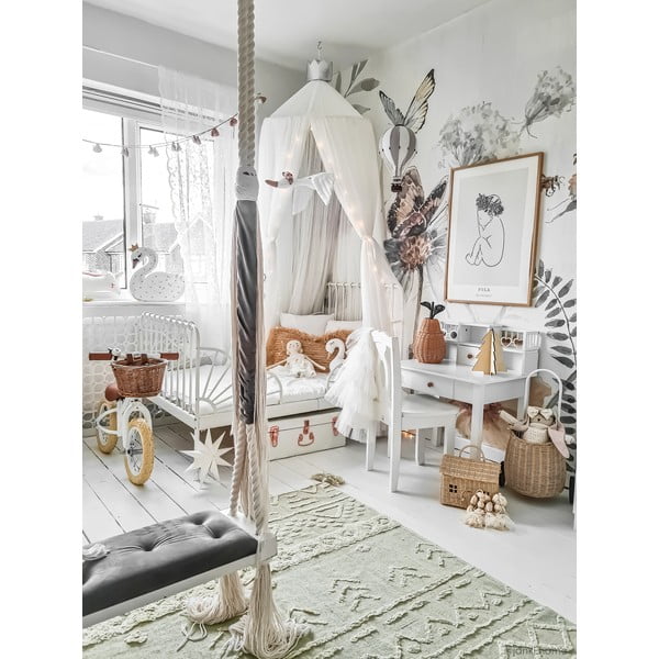 Jasnozielony bawełniany dywan tkany ręcznie odpowiedni do prania 140x200 cm Tribu Olive – Lorena Canals-image-1