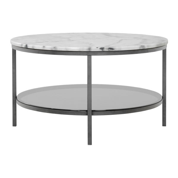 Marmurowy stolik z szarą konstrukcją RGE Ascot, ⌀ 85 cm