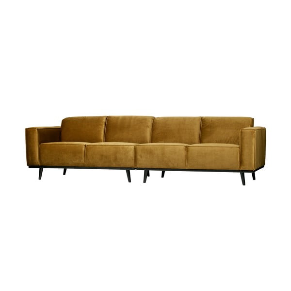 Żółta aksamitna sofa 280 cm Statement – WOOOD-image-1