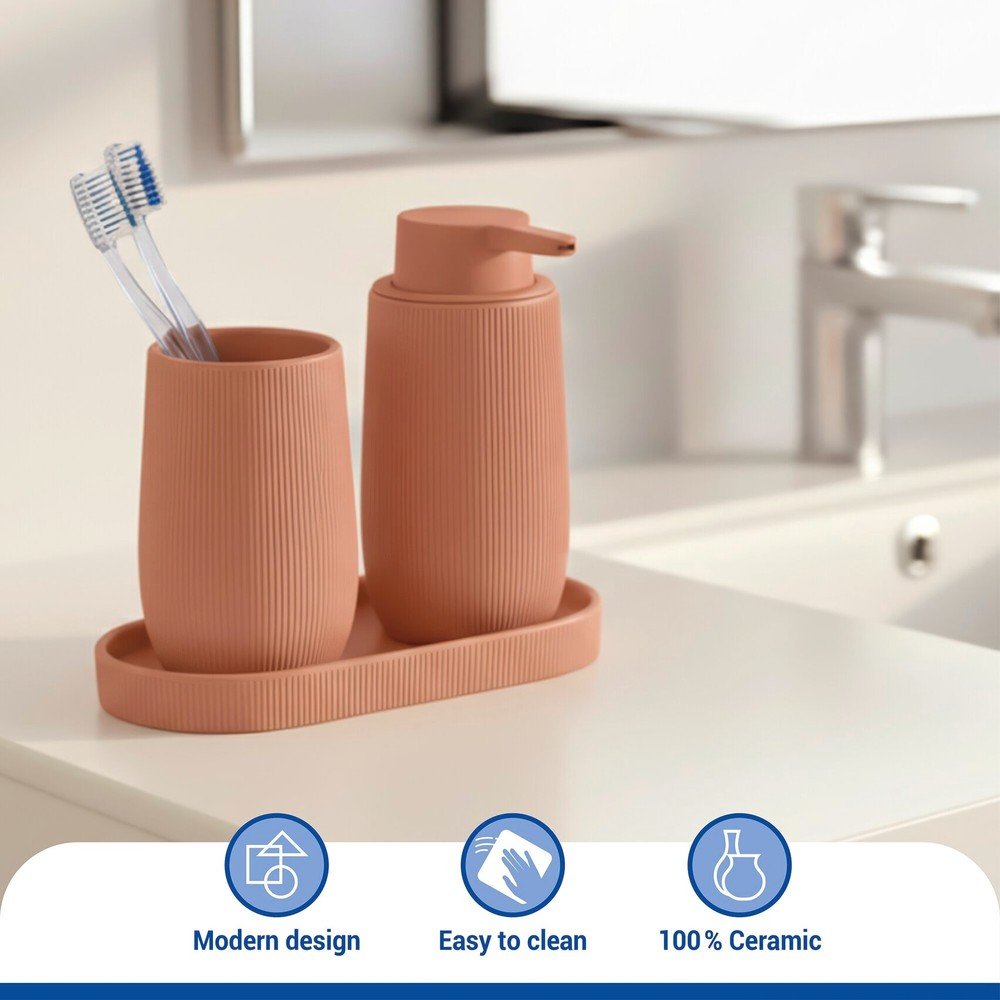 Brązowy organizer łazienkowy ceramiczny Fablo – Wenko (zdjęcie 7)