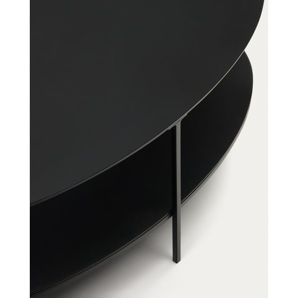 Czarny stolik ze szklanym blatem 65x110 cm Fideia – Kave Home-image-4