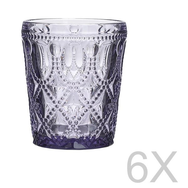Zestaw 6 fioletowych przezroczystych szklanek InArt Glamour Beverage, wys. 10,5 cm