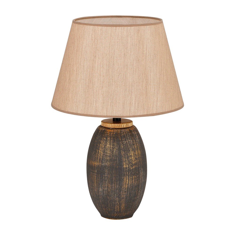 Szara/beżowa lampa stołowa z tekstylnym kloszem (wysokość 46 cm) Yakamoz – Opviq lights
