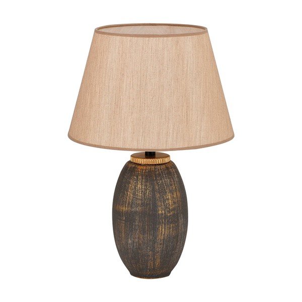 Szara/beżowa lampa stołowa z tekstylnym kloszem (wysokość 46 cm) Yakamoz – Opviq lights
