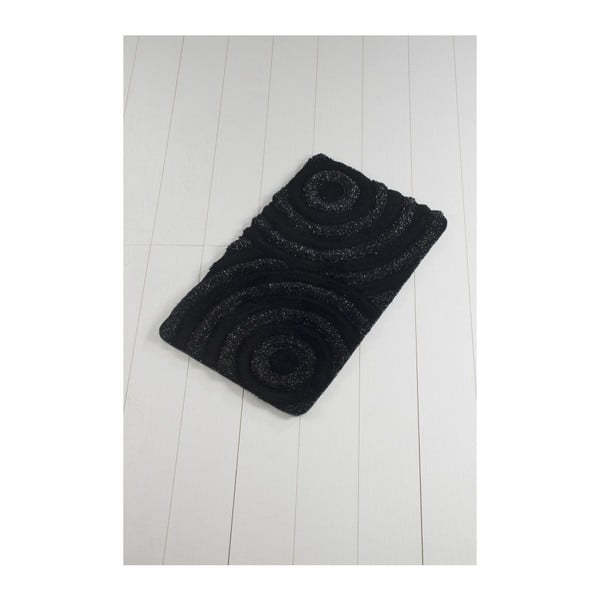Czarny dywanik łazienkowy Confetti Bathmats Wave Ecru, 60x100 cm