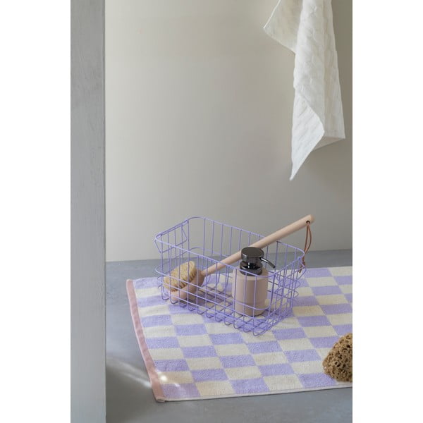 Jasnożółto-fioletowy dywanik łazienkowy z bio bawełny 50x80 cm Retro – Mette Ditmer Denmark-image-1