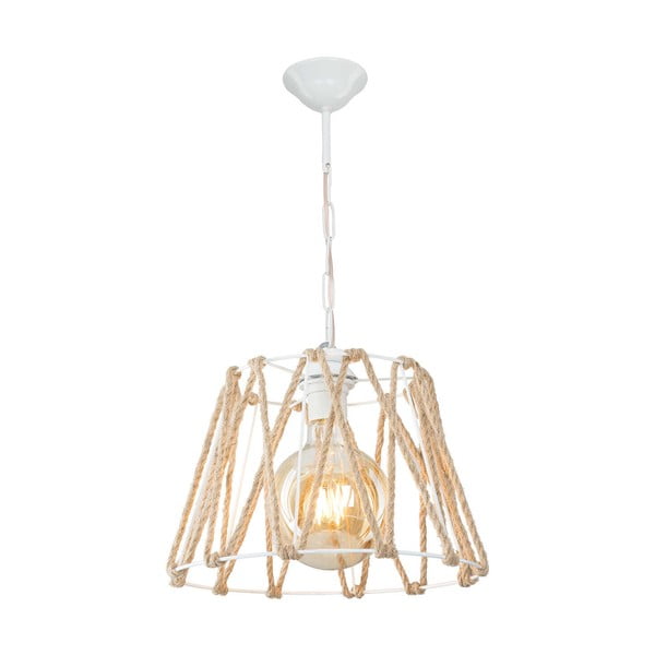 Biało-naturalna lampa sufitowa 55x30 cm – Squid Lighting