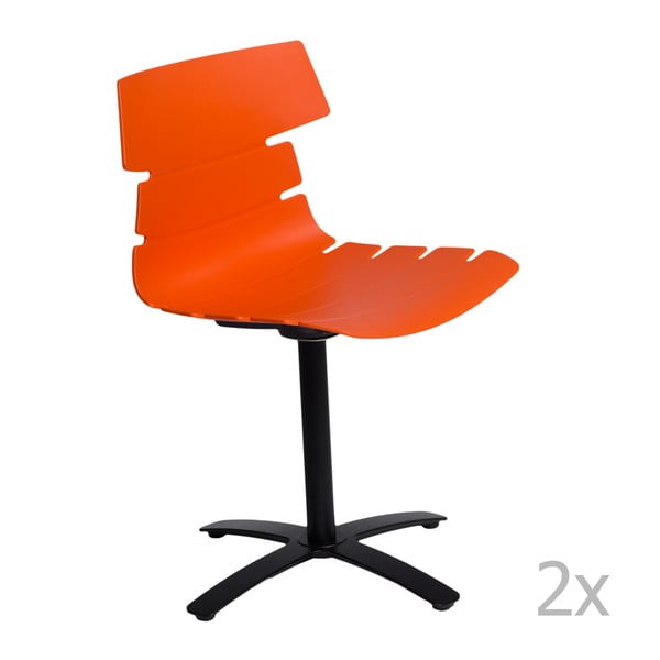 Zestaw 2 pomarańczowych krzeseł D2 Techno One