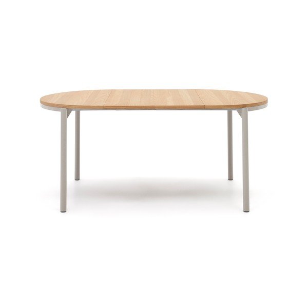 Okrągły rozkładany stół z blatem w dekorze dębu ø 90 cm Montuiri – Kave Home-image-4