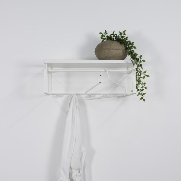 Biały metalowy wieszak ścienny z półką 70 cm Rex – Spinder Design-image-3