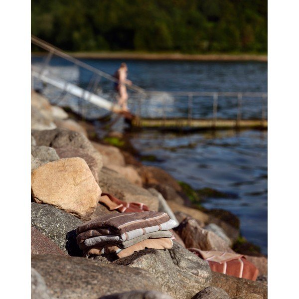 Brązowy/beżowy bawełniany ręcznik kąpielowy 70x140 cm Sauna – Zone-image-2