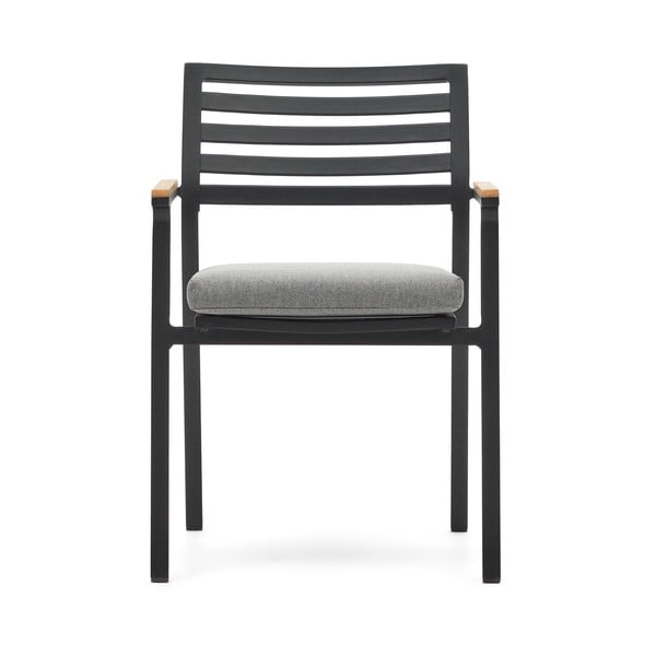 Czarne metalowe krzesło ogrodowe Bona – Kave Home-image-2