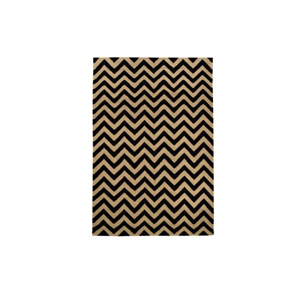 Ręcznie tkany dywan Black and White Zigzag Kilim, 160x250 cm