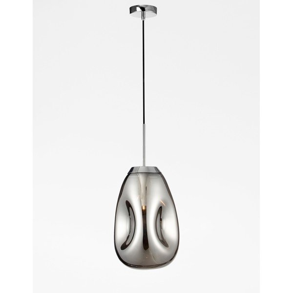 Szklana lampa wisząca w kolorze srebra z połyskiem ø 22 cm Lava – Nova Luce-image-3