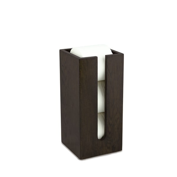 Pojemnik na papier toaletowy z drewna dębowego Wireworks Mezza Dark