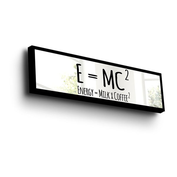 Dekoracja z elementami lustra w drewnianej ramce EMC, 108x28 cm
