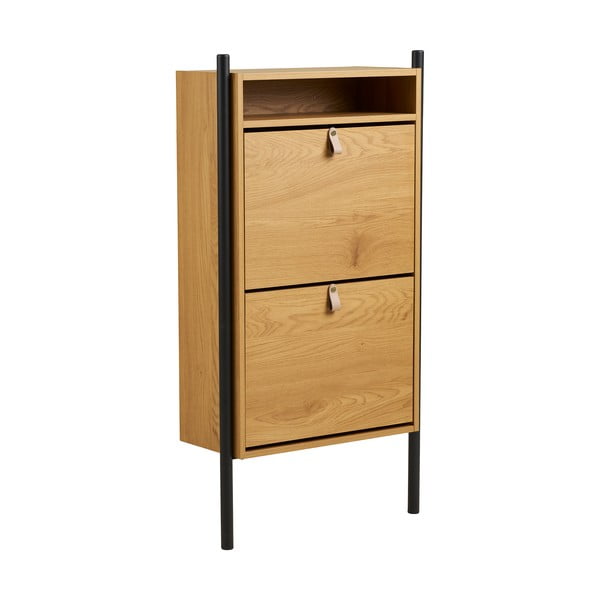 Uchylna szafka na buty w dekorze dębu w naturalnym kolorze 62x118x26 cm Barco – House Nordic-image-3