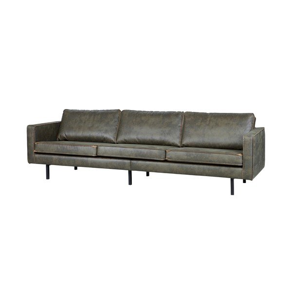 Ciemnozielona sofa z imitacji skóry 277 cm Rodeo – WOOOD-image-2