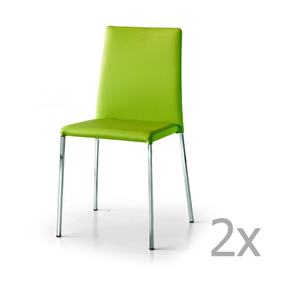 Zestaw 2 zielonych krzeseł Castagnetti Greg