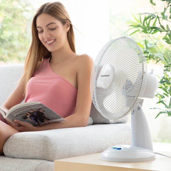 Biały wentylator stołowy InnovaGoods, ø 30 cm-image-1
