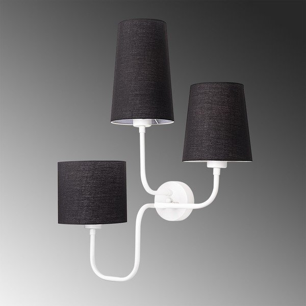 Biały metalowy kinkiet z czarnym kloszem Opviq lights Eleni-image-3