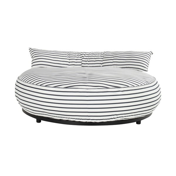Białe/niebieskie tapicerowane łóżko ogrodowe Emma – Hartman
