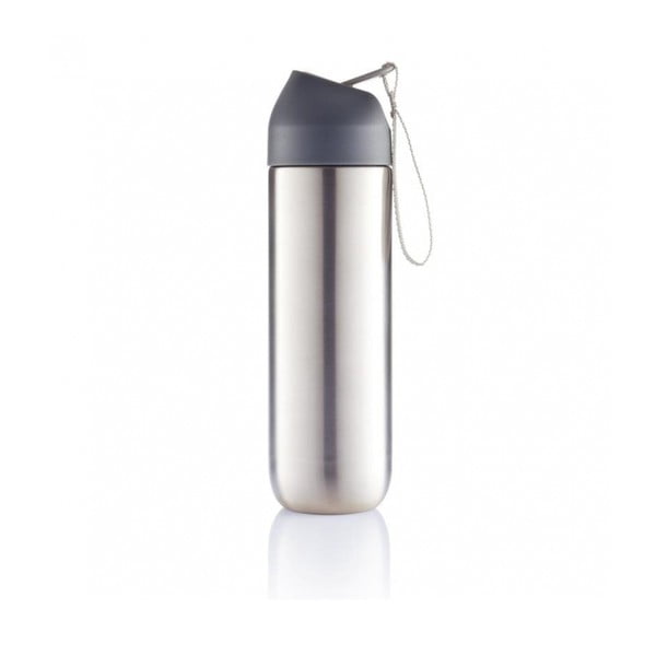 Szara nierdzewna butelka na wodęXD Design Neva, 500 ml-image-1