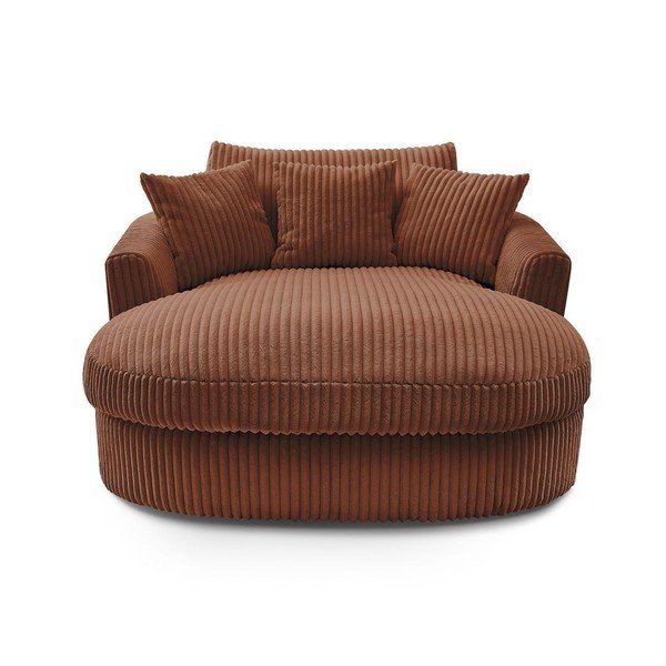 Pomarańczowy sztruksowy fotel Belem – Bobochic Paris-image-3