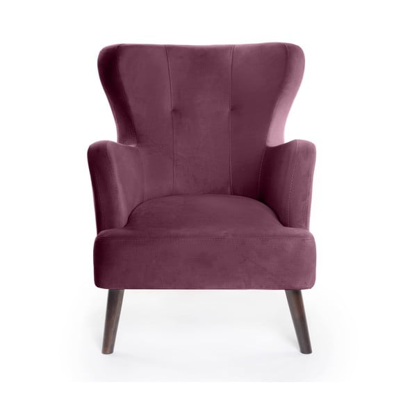Fioletowy aksamitny fotel typu uszak Noemye – Bonami Selection-image-2