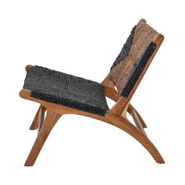 Czarno-brązowy fotel z plecionką Grant − Bloomingville-image-3