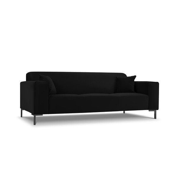 Czarna aksamitna sofa Cosmopolitan Design Siena-image-3