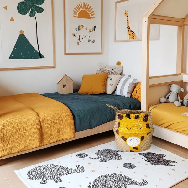 Żółto-naturalny dziecięcy kosz na zabawki z trawy morskiej ø 30x28 cm Giraffe – Compactor-image-1