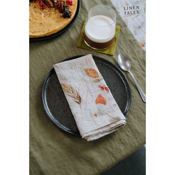 Oliwkowozielona lniana ściereczka Linen Tales, 65x45 cm-image-1