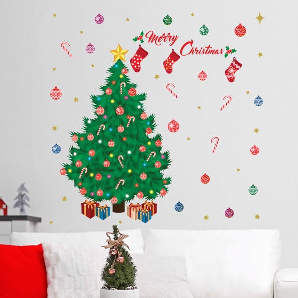 Naklejka na ścianę Walplus Merry Christmas Tree