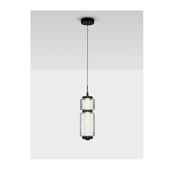 Szklana lampa wisząca LED w kolorze matowej czerni ø 12 cm Liesa – Nova Luce-image-3