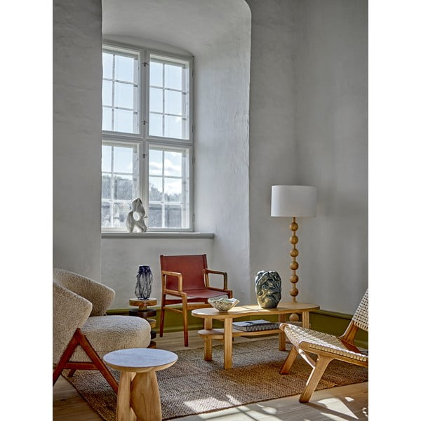 Lampa stojąca w naturalnym kolorze z tekstylnym kloszem (wysokość 154,5 cm) Giacoma – Bloomingville-image-1