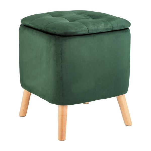 Zielony aksamitny taboret – Wenko-image-2