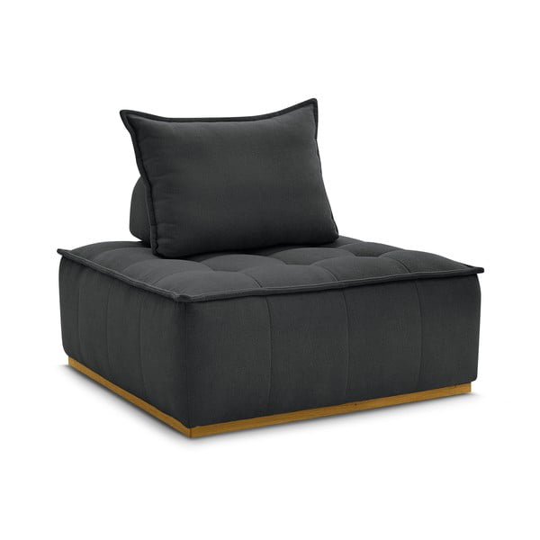 Ciemnoszary fotel z tkaniny szenilowej Elisa – Bobochic Paris