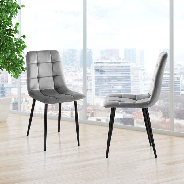 Szare krzesła zestaw 2 szt. z aksamitu Faffy – Tomasucci-image-4