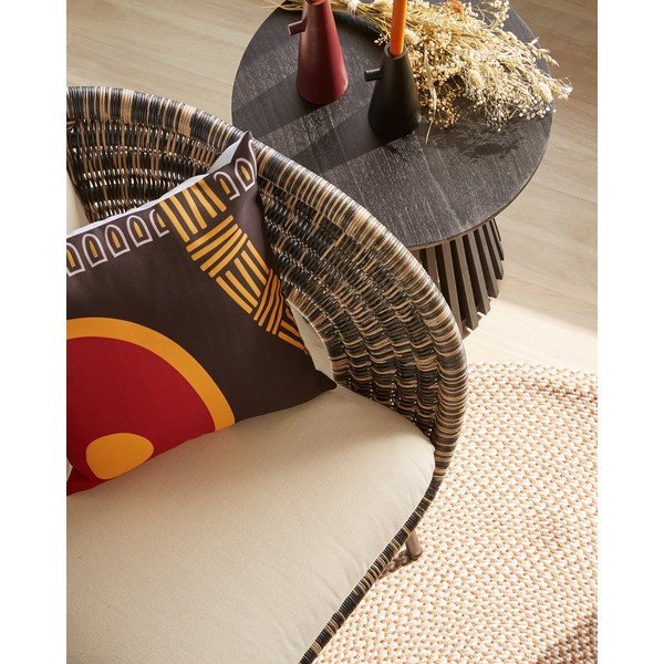 Beżowy dywan z tworzywa sztucznego z recyklingu Kave Home Rodhe, ø 150 cm-image-1