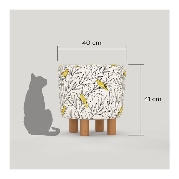 Taboret z drewnianymi nogami Cono Canaro, ⌀ 41 cm-image-1