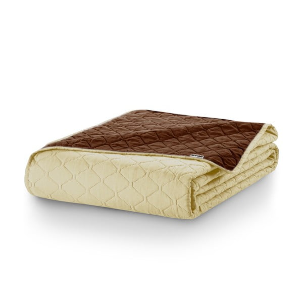 Beżowo-brązowa narzuta dwustronna z mikrowłókna DecoKing Axel, 240x260 cm-image-4