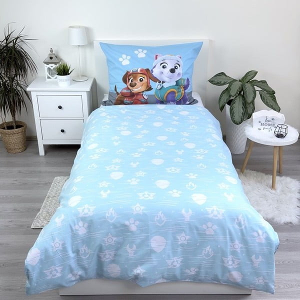 Niebieska bawełniana pościel dziecięca jednoosobowa 140x200 cm Paw Patrol – Jerry Fabrics-image-2
