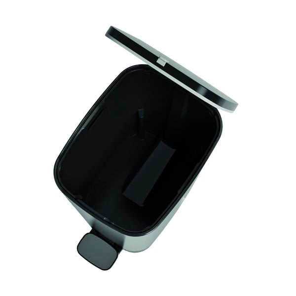 Plastikowy kosz na śmieci z pedałem w kolorze srebra 25 l Chic Bin – KIS-image-4