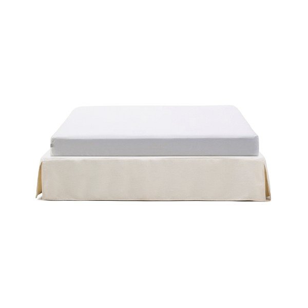 Białe tapicerowane łóżko dwuosobowe bez zagłówka 160x200 cm Jaira – Kave Home-image-4