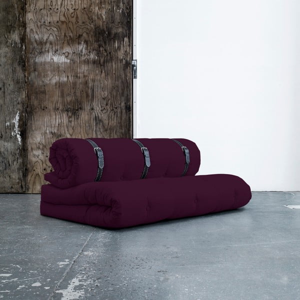 Sofa rozkładana z wyszywanym paskiem Karup Buckle Up Purple Plum