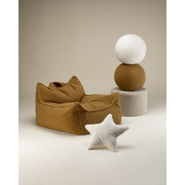 Brązowy dziecięcy worek do siedzenia z materiału bouclé Chair – Wigiwama-image-4