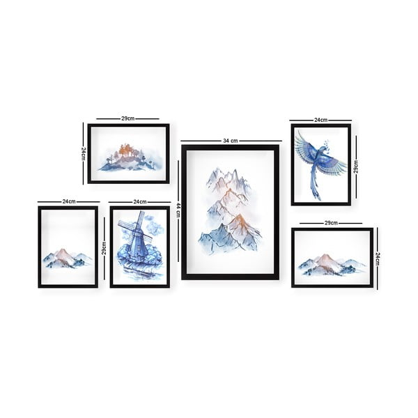 Obrazy zestaw 6 szt. Watercolor – Wallity-image-2