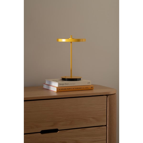 Żółta metalowa lampa stołowa LED z metalowym kloszem (wysokość 31 cm) Asteria Move – UMAGE-image-1